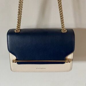 Strathberry East West Crossbody! Blue & Latte/Vanilla